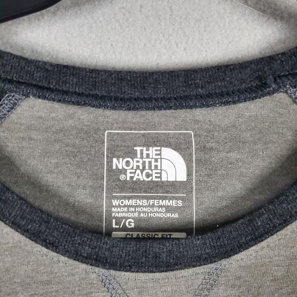 The North Face TNF T-Shirt Womens L FOREVER WILD Tenaya Baseball Raglan Tee Gray - Picture 6 of 9